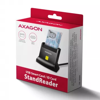 AXAGON CRE-SM4NC USB-C Smart Card Stand Reader - Black