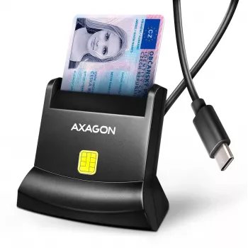 AXAGON CRE-SM4NC USB-C Smart Card Stand Reader - Black