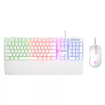 Rampage Fortuna Wired Keyboard and Mouse Combo White