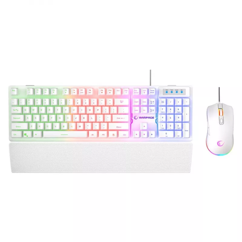 Rampage Fortuna Wired Keyboard and Mouse Combo White