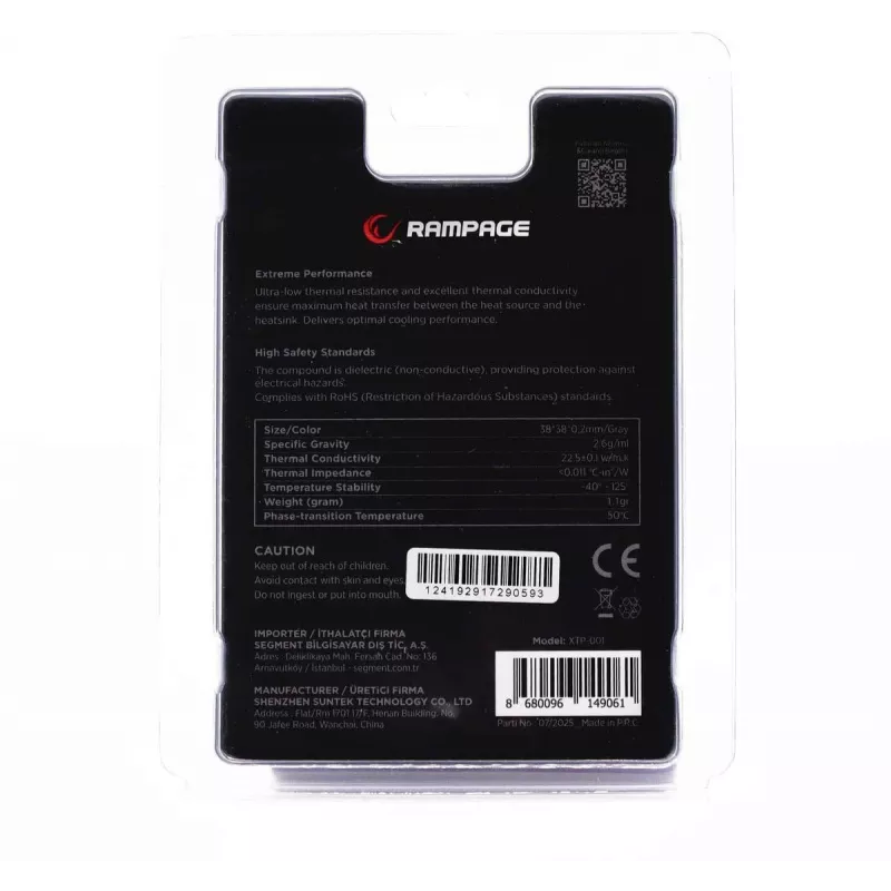 Rampage Termopad XTP-001 Termo Padas 38×38×0.2 mm PTM