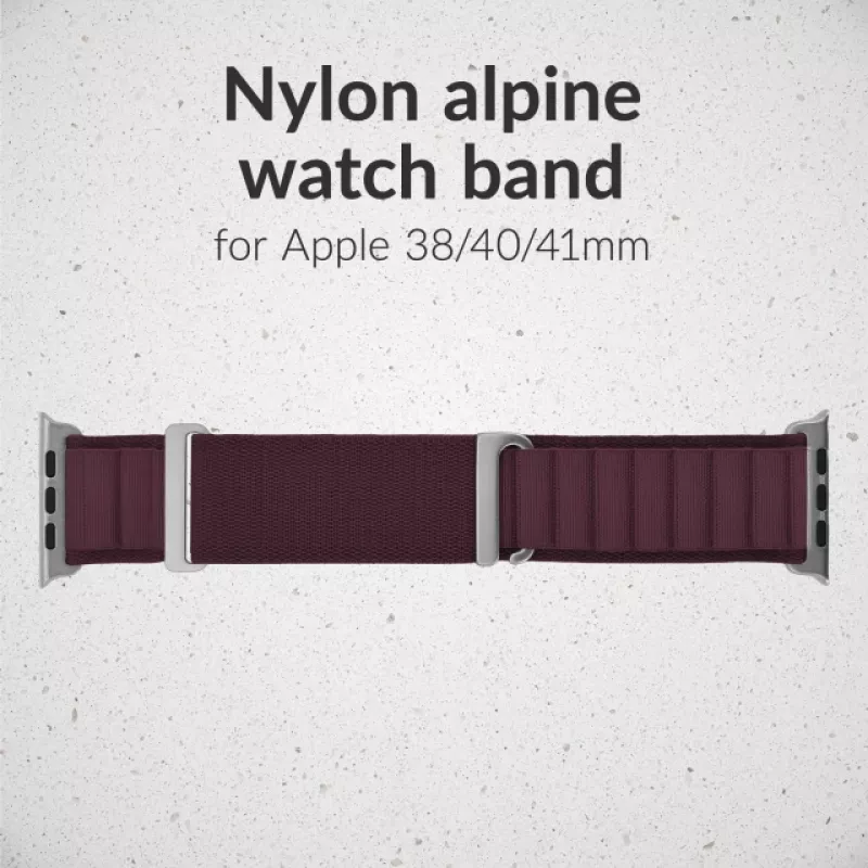 Mobilize Nylon Watch Band – Alpine – Titanium Connector – for Apple 38/40/41mm – Bordeaux
