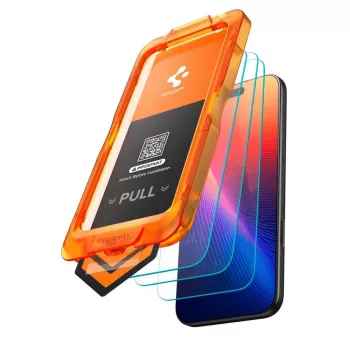 Spigen Glas.tR AlignMaster Slim 3-Pack Grūdinto stiklo ekrano apsauga, skirta Apple iPhone 17