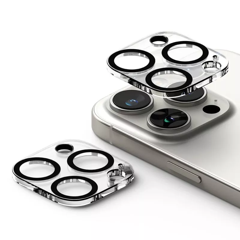 Ringke Camera Protector 2 rinkinys, skirtas iPhone 16 Pro / 16 Pro Max, skaidrus
