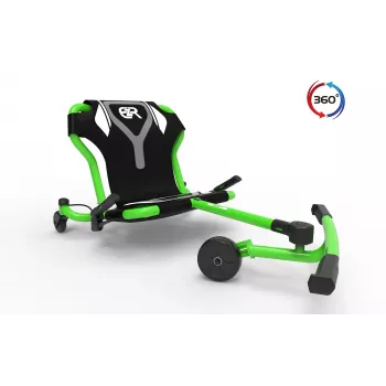 EzyRoller Spinner Pro X Green 360° Foot-Powered Go Kart, nuo 10 metų