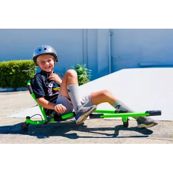 EzyRoller Spinner Pro X Green 360° Foot-Powered Go Kart, nuo 10 metų