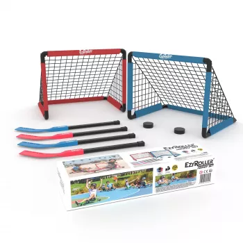 EzyRoller EZ-HOCKEY Hockey Set 4 žaidėjams (vartai, lazdos, rituliai)