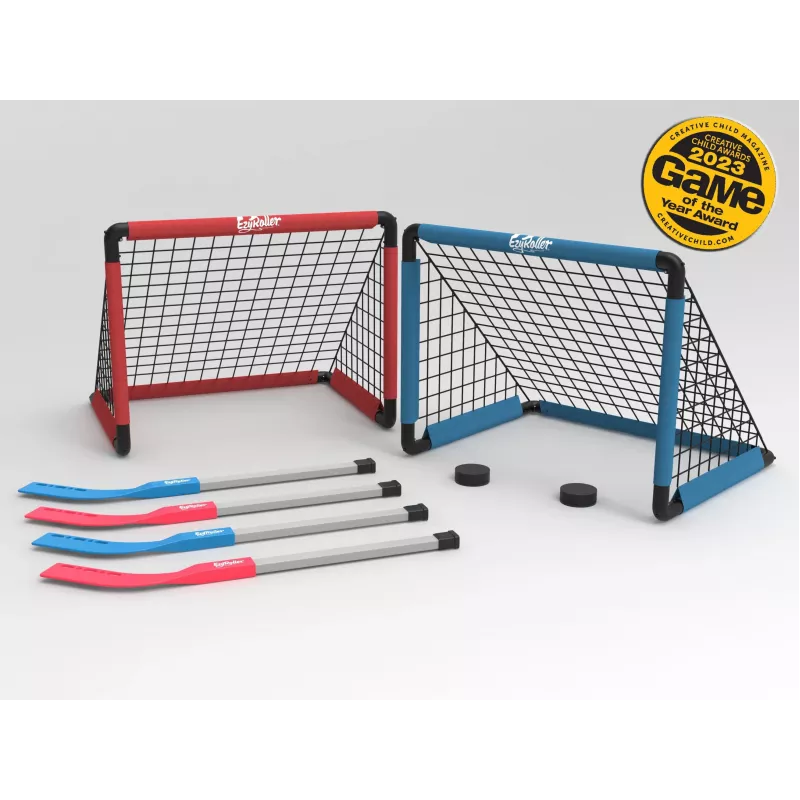EzyRoller EZ-HOCKEY Hockey Set 4 žaidėjams (vartai, lazdos, rituliai)