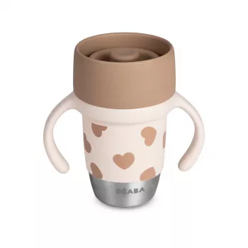 Beaba BigLove 360° Nerūdijančio plieno treniruočių puodelis 250 ml Rožinis