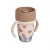 Beaba BigLove 360° Nerūdijančio plieno treniruočių puodelis 250 ml Rožinis