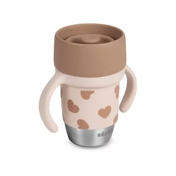 Beaba BigLove 360° Nerūdijančio plieno treniruočių puodelis 250 ml Rožinis