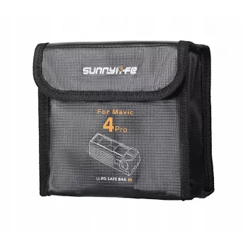 SUNNYLIFE Fireproof Battery Storage Bag for 3x DJI Mavic 4 Pro Batteries - Black