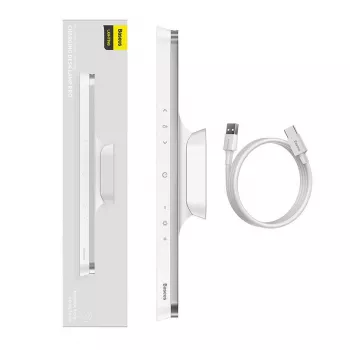 Baseus Magnetic Stepless Pro Monitor Light su lietimo skydeliu (balta)