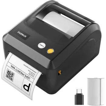 Inateck PR50 tiesioginio terminio spausdinimo etikečių spausdintuvas, 203 DPI, 170 mm/s, USB ir Bluetooth, juodas