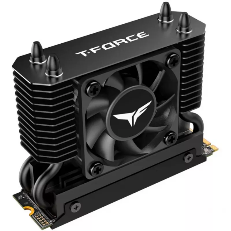 Team Group T-Force GC PRO 2TB M.2 2280 PCIe Gen5 NVMe SSD su T-FORCE DARK AirFlow radiatoriumi, juoda
