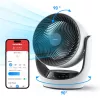 SwitchBot Battery-Powered Smart Circulator Fan 100 greičių, 90° horizontalus ir 100° vertikalus siūbavimas, Bluetooth ir Wi-Fi (reikalingas Hub), baltas