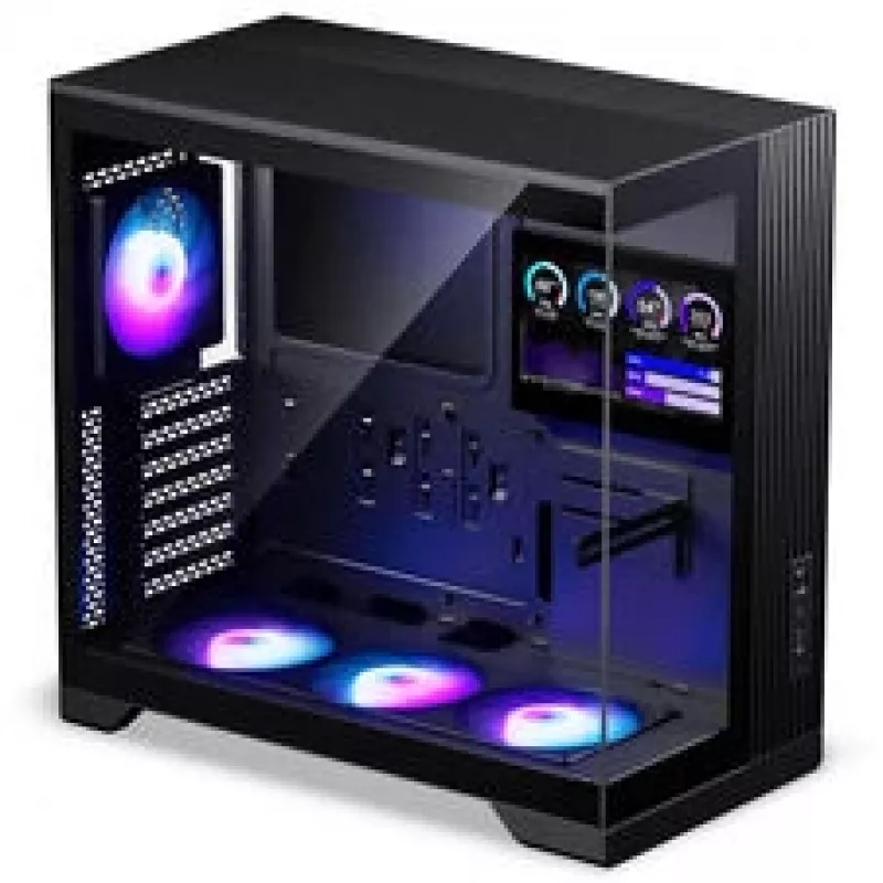 Phanteks XT V5 LCD Midi-Tower kompiuterio korpusas, ATX, 7 colių LCD, grūdintas stiklas - juoda