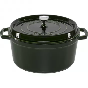 Staub La Cocotte apvalus puodas 24 cm 3,8 L bazilikinės žalios spalvos emaliuotas ketus