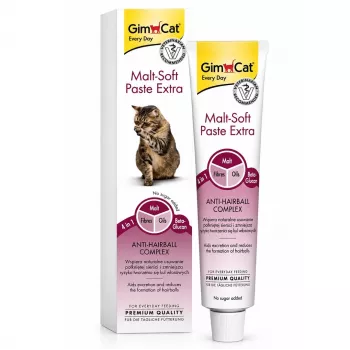 GimCat Malt-Soft Paste Extra – pasta nuo plaukų kamuolių katėms, 100 g