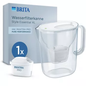 BRITA Style Essential XL baltas vandens filtro ąsotis su MAXTRA PRO Pure Performance filtro kasetė