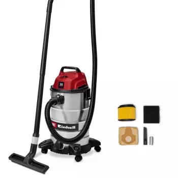 Einhell TC-VC 3055 S 30 l šlapio ir sauso valymo cilindrinis dulkių siurblys, 950 W, nerūdijančio plieno talpa, pūstuvo funkcija