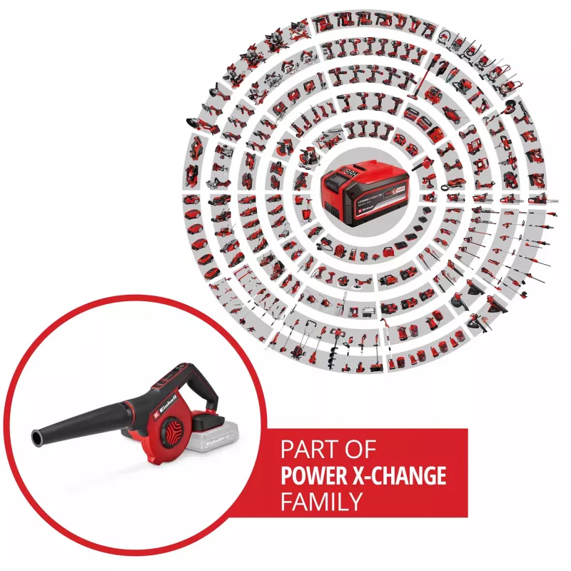 Einhell Power X-Change belaidis oro pūstuvas TE-CB 18/270 Li - Solo (18 V, raudonas/juodas, be akumuliatoriaus)