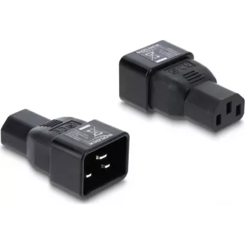 Delock IEC 60320 C20 į C13 maitinimo adapteris, kištukas į lizdą, 10 A, 250 V, tiesus, juodas