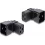 Delock IEC 60320 C20 į C19 maitinimo adapteris, vyriškas į moterišką, 16 A, 90° kampu, juodas