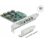 Delock PCI Express x4 kortelė su 4 x USB Type-C™ 10 Gbps – Low Profile formato