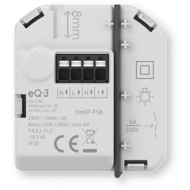 Homematic IP įleidžiamas perjungimo pavara 6A