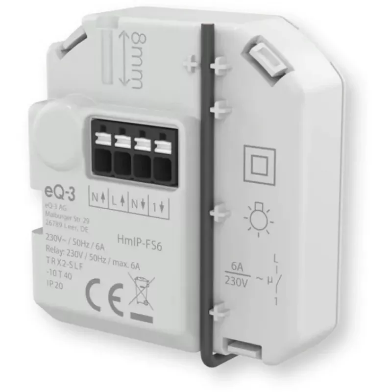 Homematic IP įleidžiamas perjungimo pavara 6A
