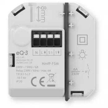 Homematic IP įleidžiamas jungiklio pavara su mygtuko įėjimu (6 A)