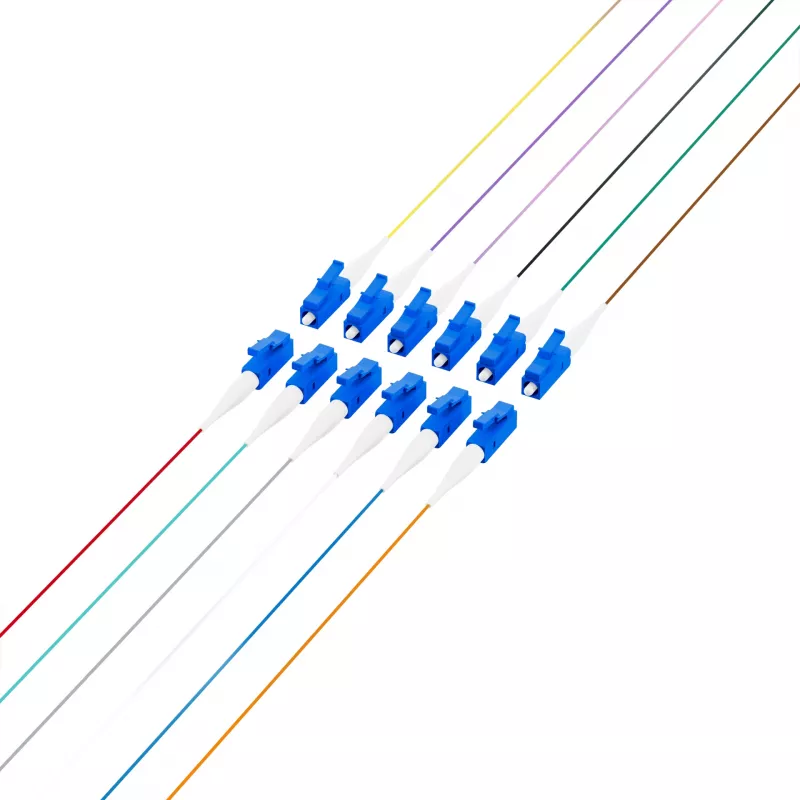EFB FTTH Pigtail LC OS2 G.657.A2 12 spalvų rinkinys, 2 m, vienmodis 9/125 µm, atsparus lenkimui, 12 pluoštų