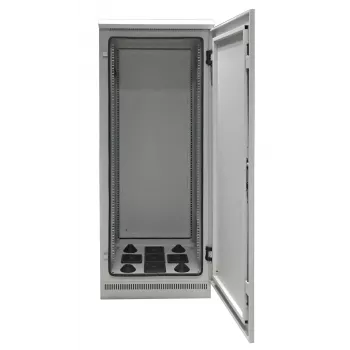 EFB Elektronik 19 inch IP55 tinklo spinta 24U 800x800 su sumontuotu pagrindu, šviesiai pilka RAL 7035