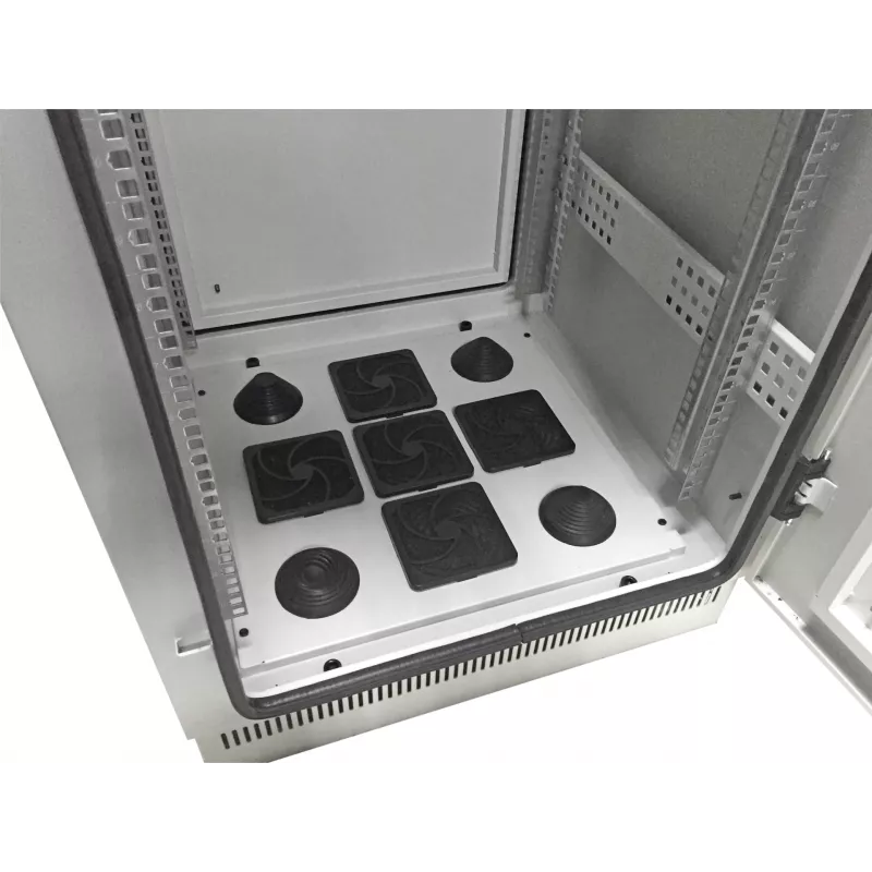 EFB Elektronik 19 inch IP55 tinklo spinta 24U 800x800 su sumontuotu pagrindu, šviesiai pilka RAL 7035