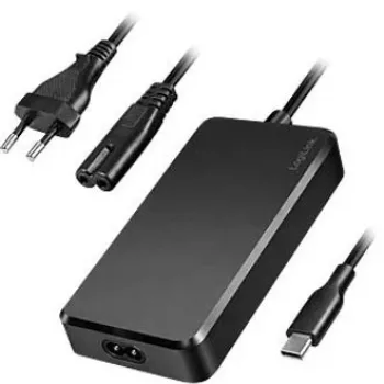 LogiLink 65W USB-C PD universalus maitinimo adapteris su fiksuotu laidu, juodas