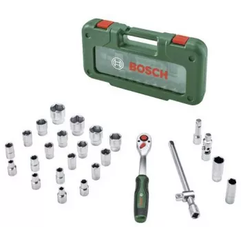 Bosch 1/2 colio reketinis ir lizdų rinkinys, 26 dalių, 768 Nm maks. sukimo momentas, žalias dėklas