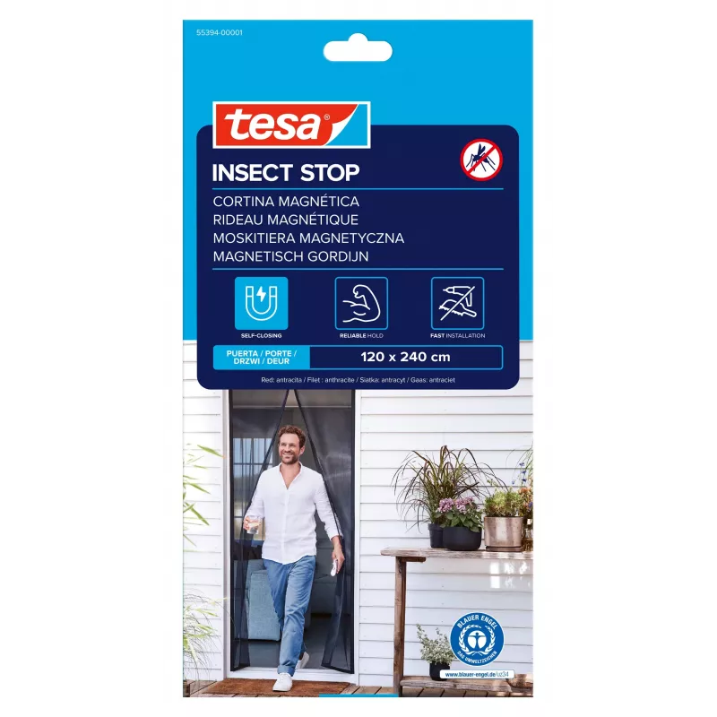 tesa Insect Stop magnetinis tinklelis nuo vabzdžių durims, antracitas 1,2 x 2,4 m