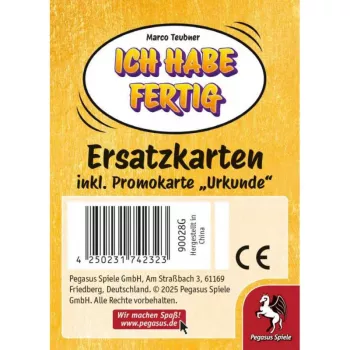PEGASUS Ich habe fertig – atsarginės kortelės su reklaminiu sertifikatu (plėtinys)