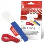 LABEL THE CABLE LTC 2630-30 daugkartinio naudojimo lipnūs kabelių raiščiai su užrašų etiketėmis, 30 vnt. mišrus rinkinys