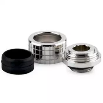 Thermal Grizzly DeltaMate suspaudimo jungtis, žalvarinė – blizgus nikelis, 14 mm kietiems vamzdeliams, G1/4 inch sriegis