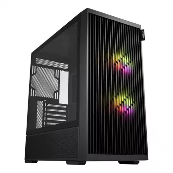Fortron M330 grūdinto stiklo Mini Tower kompiuterio korpusas, juodas