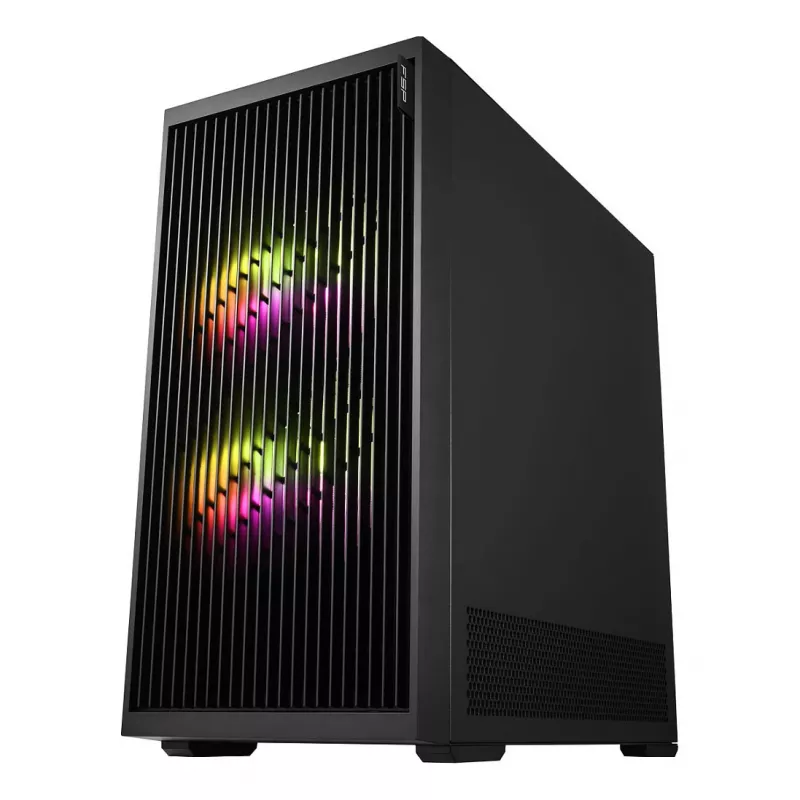 Fortron M330 grūdinto stiklo Mini Tower kompiuterio korpusas, juodas