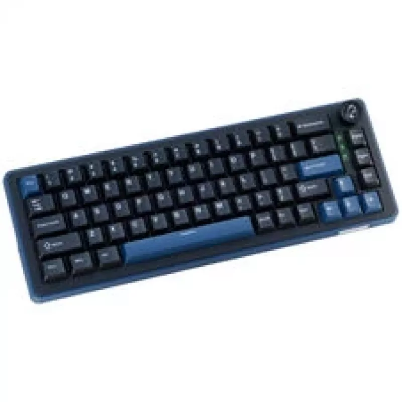 Ducky OK-M 65 mechaninė žaidimų klaviatūra, 65% formos faktorius, karšto keitimo, RGB foninis apšvietimas, ANSI išdėstymas, KTT Baby Blue jungikliai