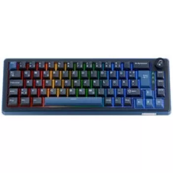 Ducky OK-M 65 65% mechaninė žaidimų klaviatūra, karštai keičiami KTT linijiniai jungikliai, per klavišą RGB, ISO, PBT dvigubo šūvio klavišų dangteliai, laidinė USB-C, juoda