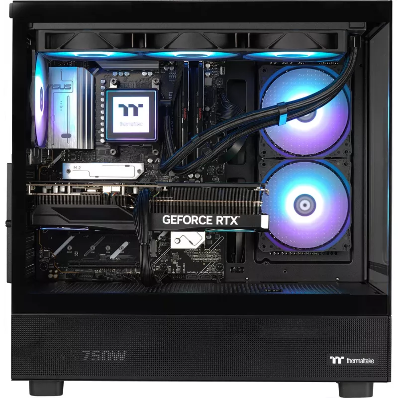 Thermaltake FTW V270 žaidimų stalinis kompiuteris (Intel Core i7-15700K, RTX 5070 Ti, 32GB DDR5, 2TB NVMe, Windows 11 Home, juodos spalvos)
