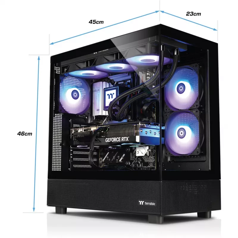 Thermaltake FTW V270 žaidimų stalinis kompiuteris (Intel Core i7-15700K, RTX 5070 Ti, 32GB DDR5, 2TB NVMe, Windows 11 Home, juodos spalvos)