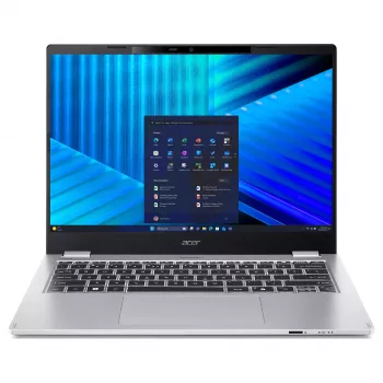 Acer TravelMate P4 P414-55-TCO-5880 14 colių Full HD verslo nešiojamasis kompiuteris - Intel Core Ultra 5 225U, 16GB LPDDR5X, 512GB PCIe Gen4 SSD, Windows 11 Pro, Wi-Fi 6E, Thunderbolt 4, apšviečiama klaviatūra, pirštų atspaudų skaitytuvas
