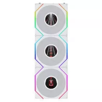 Lian Li UNI FAN TL120 LCD FLEX Wireless ARGB Reverse 3 vnt. 120 mm korpuso ventiliatoriai, balti