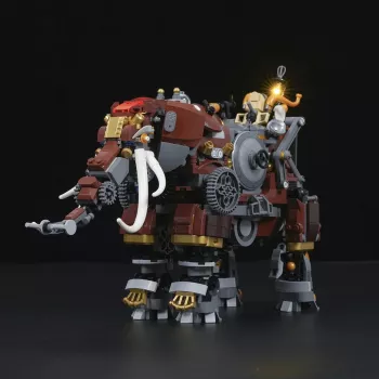 Lumibricks Steamphant Steampunk dramblio LED konstravimo rinkinys 800 detalių, USB maitinamas ekspozicinis modelis